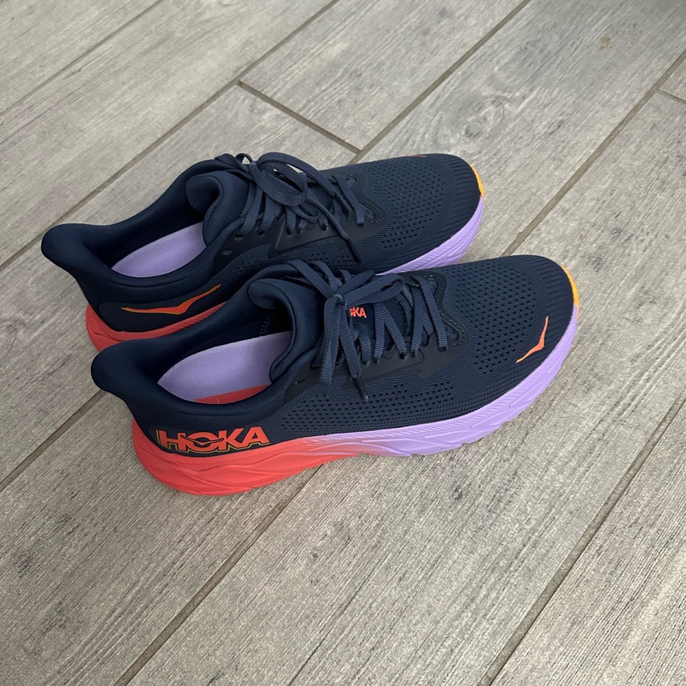 Hoka Women's Navy and Lavender Athletic Shoes